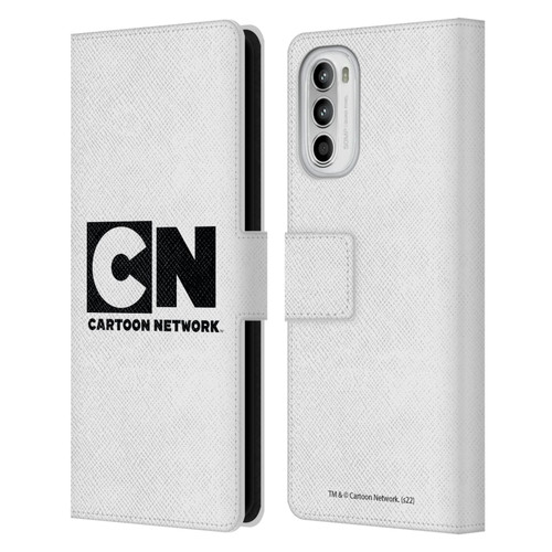 Cartoon Network Logo Plain Leather Book Wallet Case Cover For Motorola Moto G52