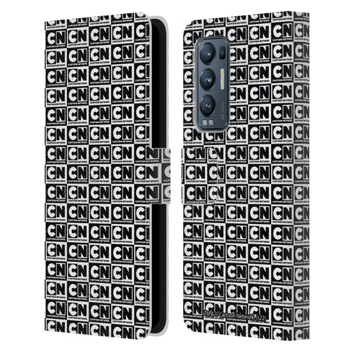 Cartoon Network Logo Pattern Leather Book Wallet Case Cover For OPPO Find X3 Neo / Reno5 Pro+ 5G