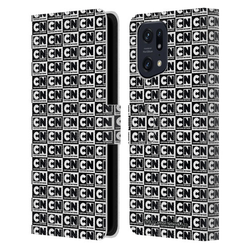 Cartoon Network Logo Pattern Leather Book Wallet Case Cover For OPPO Find X5