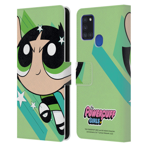 The Powerpuff Girls Graphics Buttercup Leather Book Wallet Case Cover For Samsung Galaxy A21s (2020)