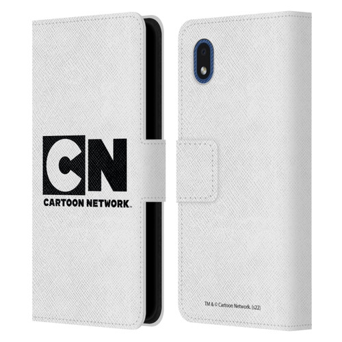 Cartoon Network Logo Plain Leather Book Wallet Case Cover For Samsung Galaxy A01 Core (2020)