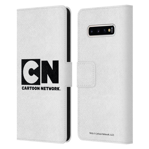 Cartoon Network Logo Plain Leather Book Wallet Case Cover For Samsung Galaxy S10+ / S10 Plus