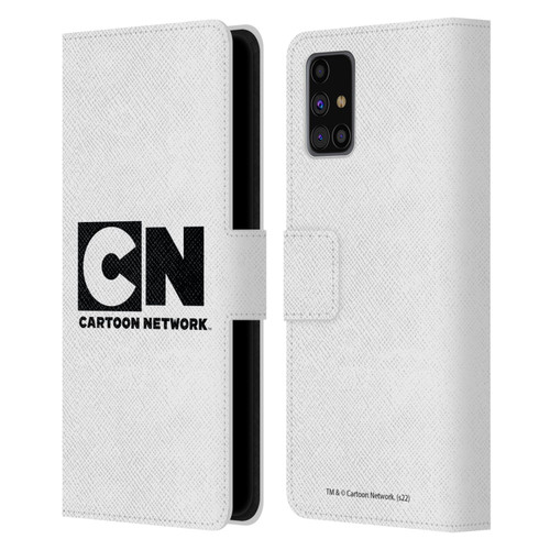 Cartoon Network Logo Plain Leather Book Wallet Case Cover For Samsung Galaxy M31s (2020)