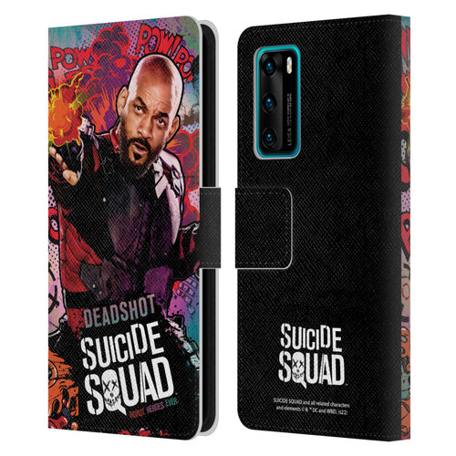 Suicide Squad 2016 Graphics Deadshot Poster Leather Book Wallet Case Cover For Huawei P40 5G