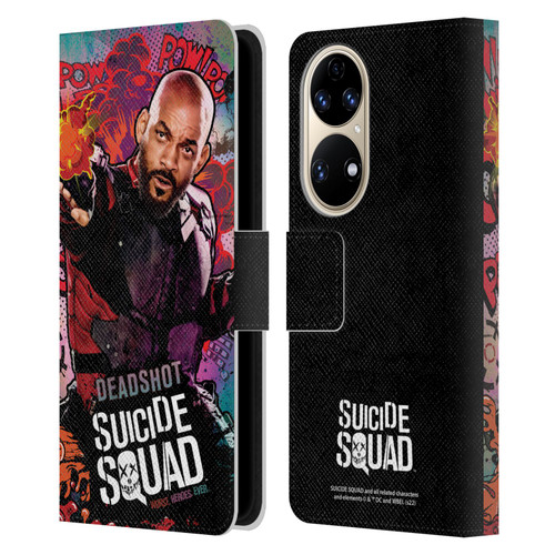 Suicide Squad 2016 Graphics Deadshot Poster Leather Book Wallet Case Cover For Huawei P50