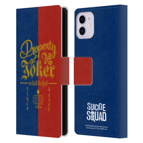 Suicide Squad 2016 Graphics Property Of Joker Leather Book Wallet Case Cover For Apple iPhone 11