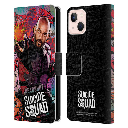 Suicide Squad 2016 Graphics Deadshot Poster Leather Book Wallet Case Cover For Apple iPhone 13