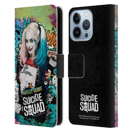 Suicide Squad 2016 Graphics Harley Quinn Poster Leather Book Wallet Case Cover For Apple iPhone 13 Pro