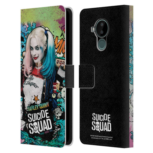 Suicide Squad 2016 Graphics Harley Quinn Poster Leather Book Wallet Case Cover For Nokia C30