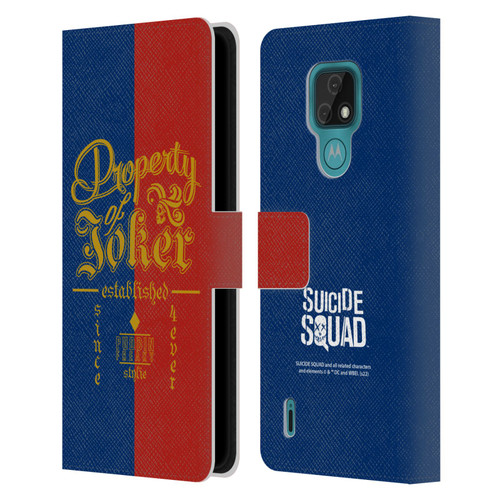 Suicide Squad 2016 Graphics Property Of Joker Leather Book Wallet Case Cover For Motorola Moto E7