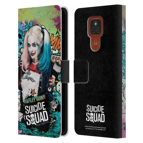 Suicide Squad 2016 Graphics Harley Quinn Poster Leather Book Wallet Case Cover For Motorola Moto E7 Plus