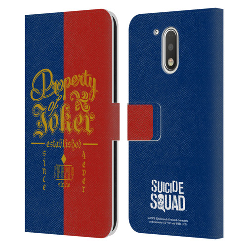 Suicide Squad 2016 Graphics Property Of Joker Leather Book Wallet Case Cover For Motorola Moto G41