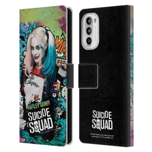 Suicide Squad 2016 Graphics Harley Quinn Poster Leather Book Wallet Case Cover For Motorola Moto G52