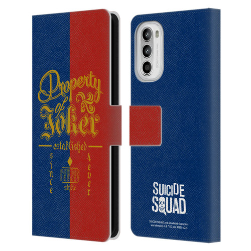 Suicide Squad 2016 Graphics Property Of Joker Leather Book Wallet Case Cover For Motorola Moto G52