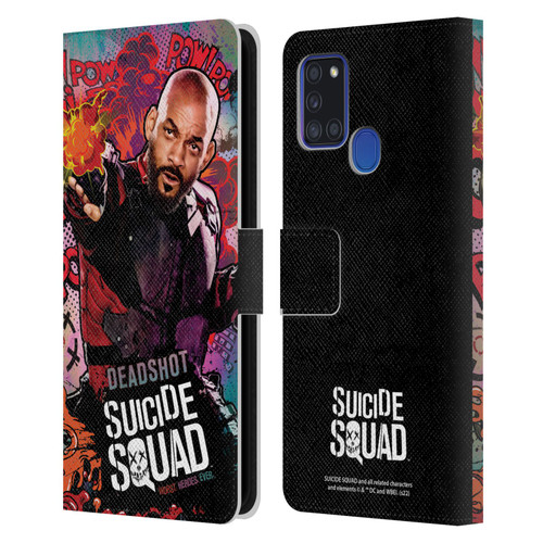 Suicide Squad 2016 Graphics Deadshot Poster Leather Book Wallet Case Cover For Samsung Galaxy A21s (2020)