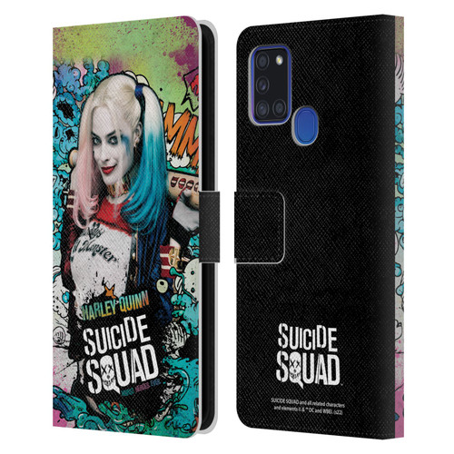 Suicide Squad 2016 Graphics Harley Quinn Poster Leather Book Wallet Case Cover For Samsung Galaxy A21s (2020)