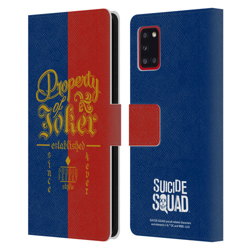 Suicide Squad 2016 Graphics Property Of Joker Leather Book Wallet Case Cover For Samsung Galaxy A31 (2020)