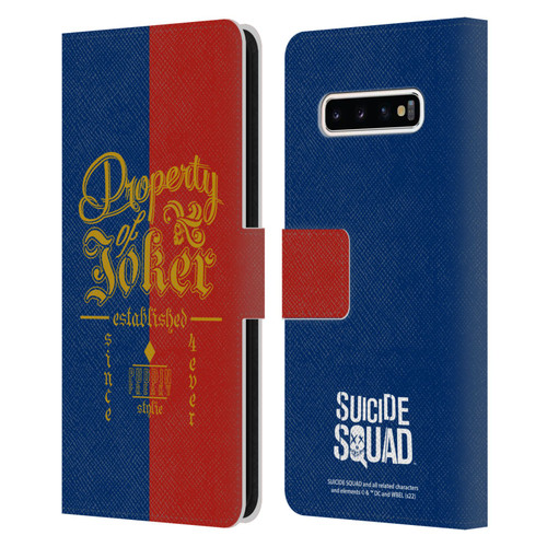 Suicide Squad 2016 Graphics Property Of Joker Leather Book Wallet Case Cover For Samsung Galaxy S10+ / S10 Plus