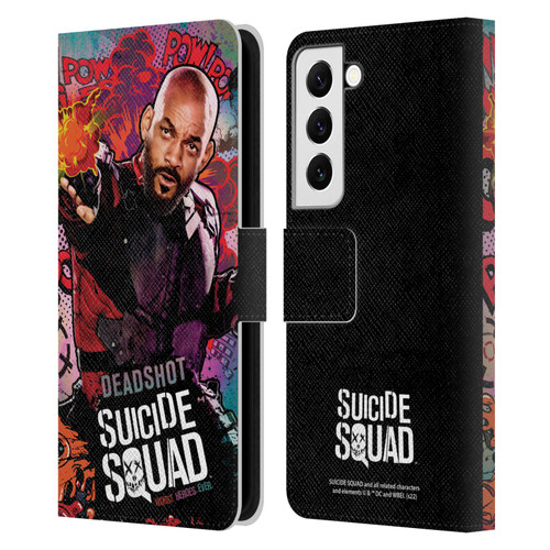 Suicide Squad 2016 Graphics Deadshot Poster Leather Book Wallet Case Cover For Samsung Galaxy S22 5G