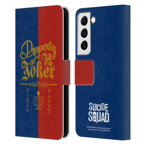 Suicide Squad 2016 Graphics Property Of Joker Leather Book Wallet Case Cover For Samsung Galaxy S22 5G