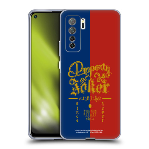 Suicide Squad 2016 Graphics Property Of Joker Soft Gel Case for Huawei Nova 7 SE/P40 Lite 5G