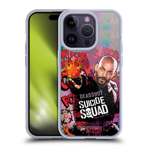 Suicide Squad 2016 Graphics Deadshot Poster Soft Gel Case for Apple iPhone 14 Pro & MagSafe