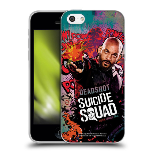 Suicide Squad 2016 Graphics Deadshot Poster Soft Gel Case for Apple iPhone 5c