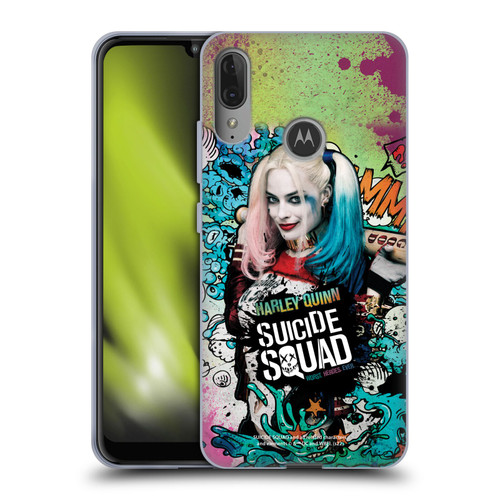 Suicide Squad 2016 Graphics Harley Quinn Poster Soft Gel Case for Motorola Moto E6 Plus