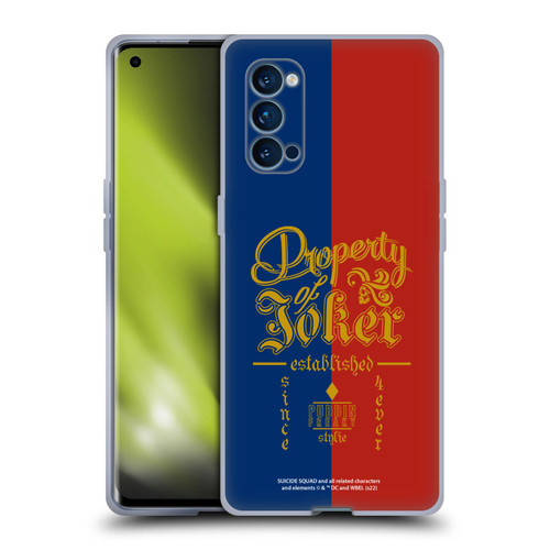 Suicide Squad 2016 Graphics Property Of Joker Soft Gel Case for OPPO Reno 4 Pro 5G