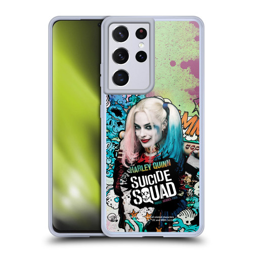 Suicide Squad 2016 Graphics Harley Quinn Poster Soft Gel Case for Samsung Galaxy S21 Ultra 5G & MagSafe