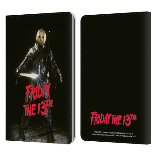 Friday the 13th Part VIII Jason Takes Manhattan Graphics Jason Voorhees Leather Book Wallet Case Cover For Amazon Kindle Paperwhite 1 / 2 / 3