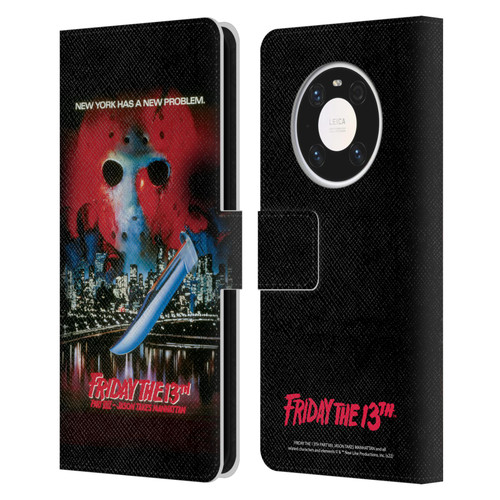 Friday the 13th Part VIII Jason Takes Manhattan Graphics Key Art Leather Book Wallet Case Cover For Huawei Mate 40 Pro 5G