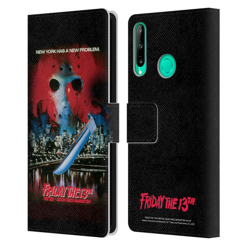 Friday the 13th Part VIII Jason Takes Manhattan Graphics Key Art Leather Book Wallet Case Cover For Huawei P40 lite E