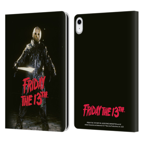 Friday the 13th Part VIII Jason Takes Manhattan Graphics Jason Voorhees Leather Book Wallet Case Cover For Apple iPad 10.9 (2022)