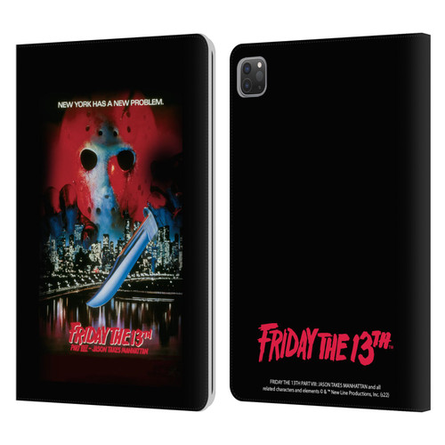 Friday the 13th Part VIII Jason Takes Manhattan Graphics Key Art Leather Book Wallet Case Cover For Apple iPad Pro 11 2020 / 2021 / 2022