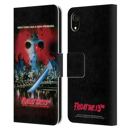 Friday the 13th Part VIII Jason Takes Manhattan Graphics Key Art Leather Book Wallet Case Cover For Apple iPhone XR