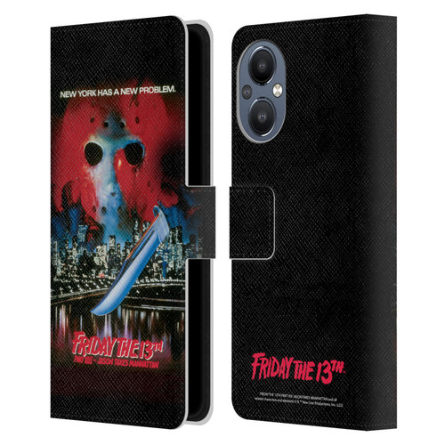 Friday the 13th Part VIII Jason Takes Manhattan Graphics Key Art Leather Book Wallet Case Cover For OnePlus Nord N20 5G
