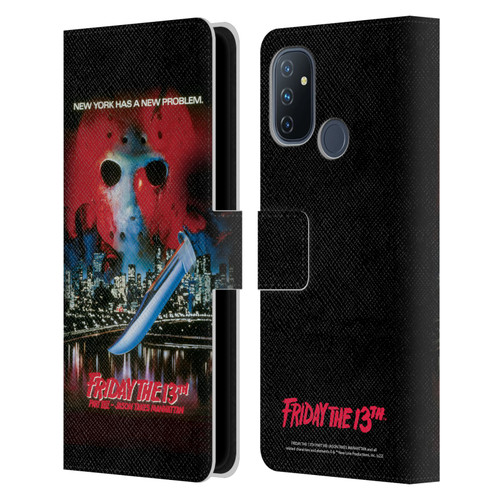 Friday the 13th Part VIII Jason Takes Manhattan Graphics Key Art Leather Book Wallet Case Cover For OnePlus Nord N100