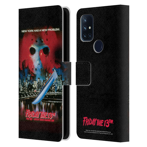 Friday the 13th Part VIII Jason Takes Manhattan Graphics Key Art Leather Book Wallet Case Cover For OnePlus Nord N10 5G