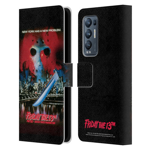 Friday the 13th Part VIII Jason Takes Manhattan Graphics Key Art Leather Book Wallet Case Cover For OPPO Find X3 Neo / Reno5 Pro+ 5G