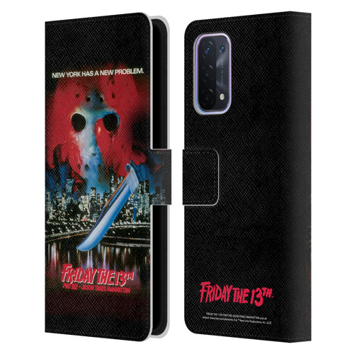 Friday the 13th Part VIII Jason Takes Manhattan Graphics Key Art Leather Book Wallet Case Cover For OPPO A54 5G