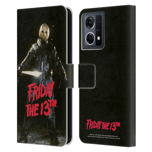 Friday the 13th Part VIII Jason Takes Manhattan Graphics Jason Voorhees Leather Book Wallet Case Cover For OPPO Reno8 4G