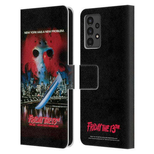 Friday the 13th Part VIII Jason Takes Manhattan Graphics Key Art Leather Book Wallet Case Cover For Samsung Galaxy A13 (2022)