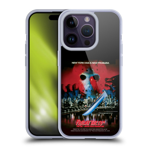 Friday the 13th Part VIII Jason Takes Manhattan Graphics Key Art Soft Gel Case for Apple iPhone 14 Pro