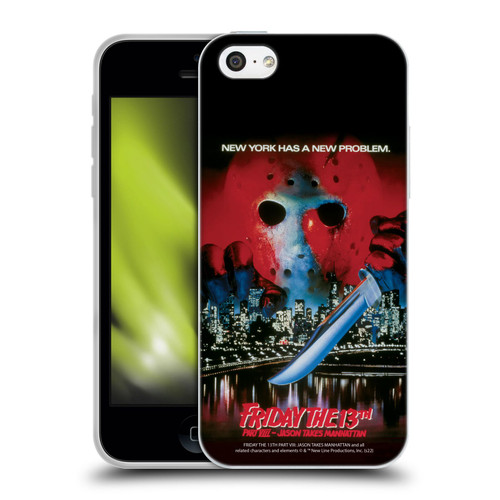Friday the 13th Part VIII Jason Takes Manhattan Graphics Key Art Soft Gel Case for Apple iPhone 5c