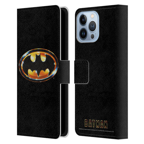 Batman (1989) Key Art Logo Leather Book Wallet Case Cover For Apple iPhone 13 Pro Max