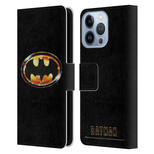 Batman (1989) Key Art Logo Leather Book Wallet Case Cover For Apple iPhone 13 Pro