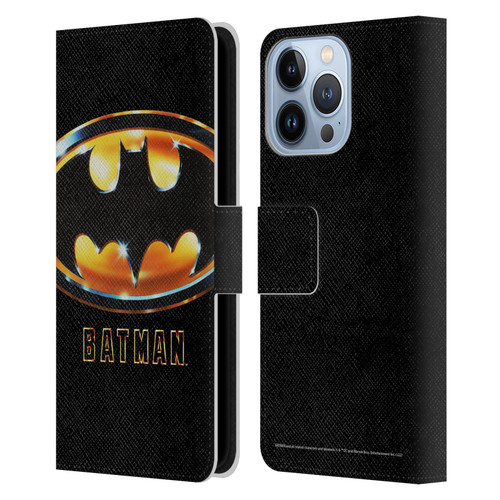 Batman (1989) Key Art Poster Leather Book Wallet Case Cover For Apple iPhone 13 Pro