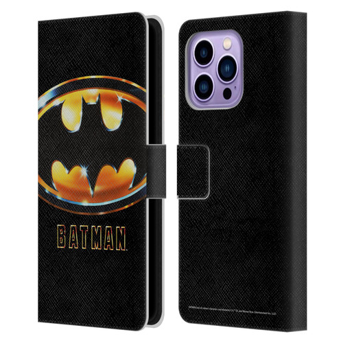 Batman (1989) Key Art Poster Leather Book Wallet Case Cover For Apple iPhone 14 Pro Max