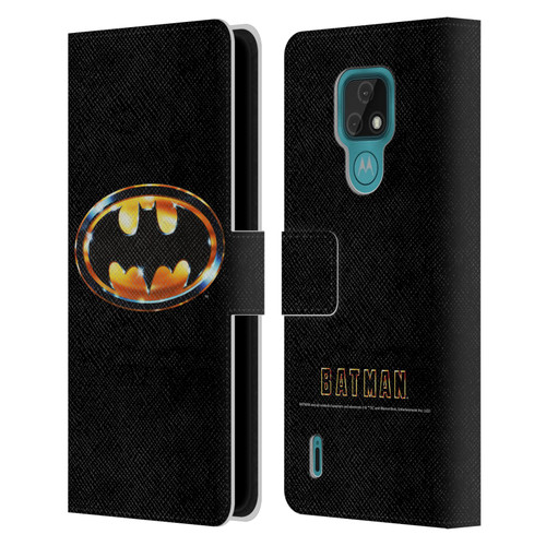 Batman (1989) Key Art Logo Leather Book Wallet Case Cover For Motorola Moto E7